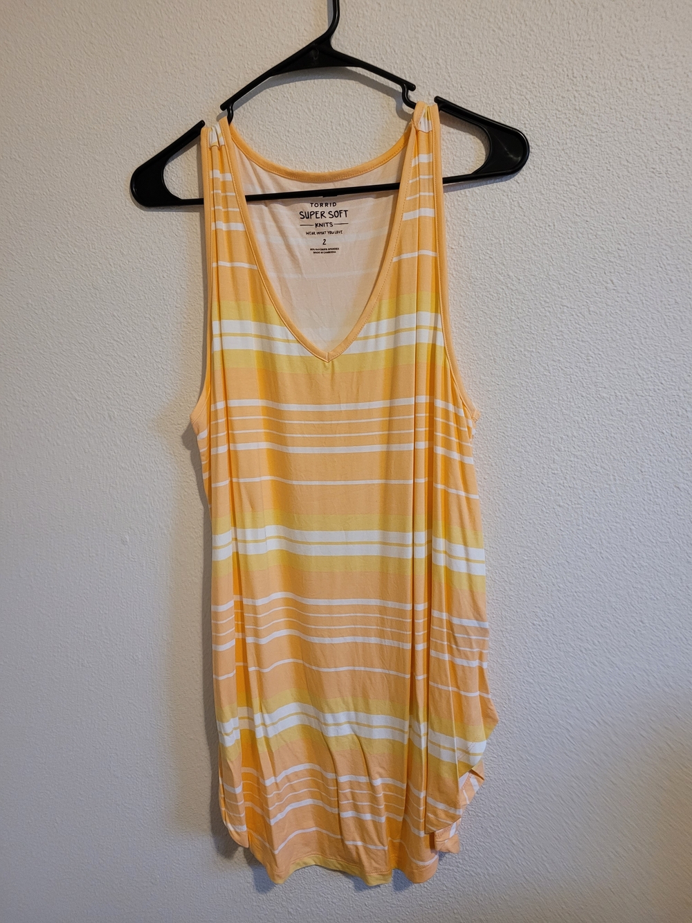 torrid Yellow & White Striped Tank Top #367
